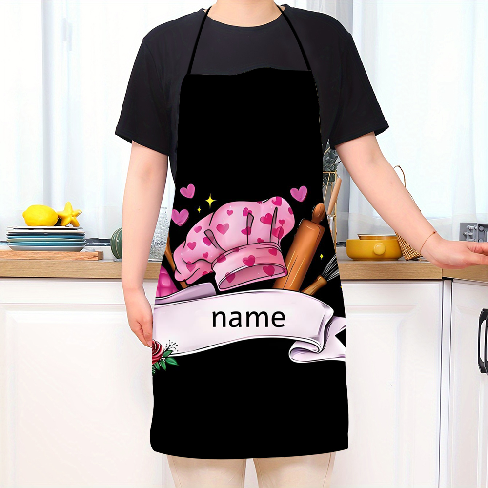 Kitchen Gadgets Name - Celemek Personalisasi Teks Nama Kustom Tema
