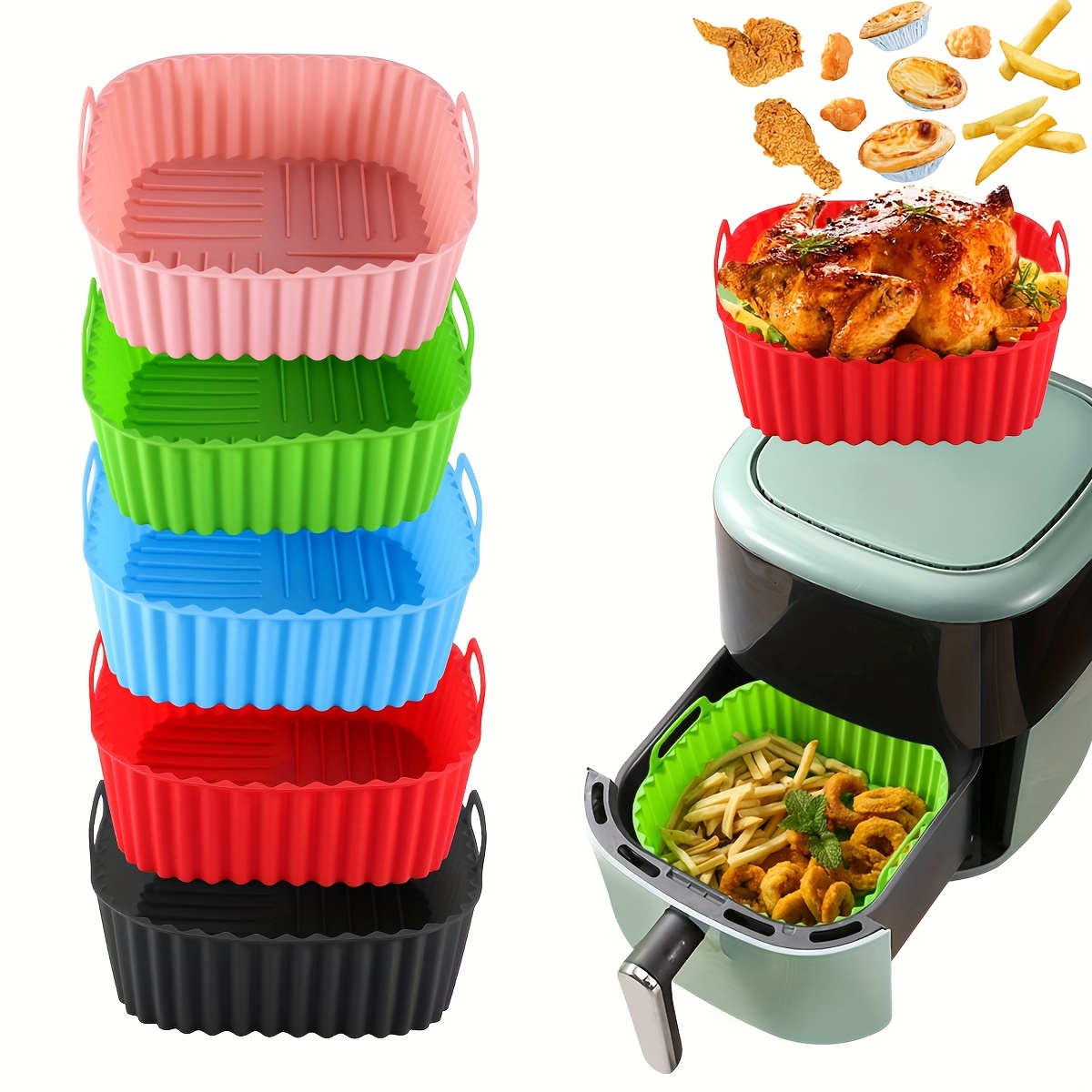 Kitchen Gadgets Baking - 1 liner penggorengan udara silikon persegi