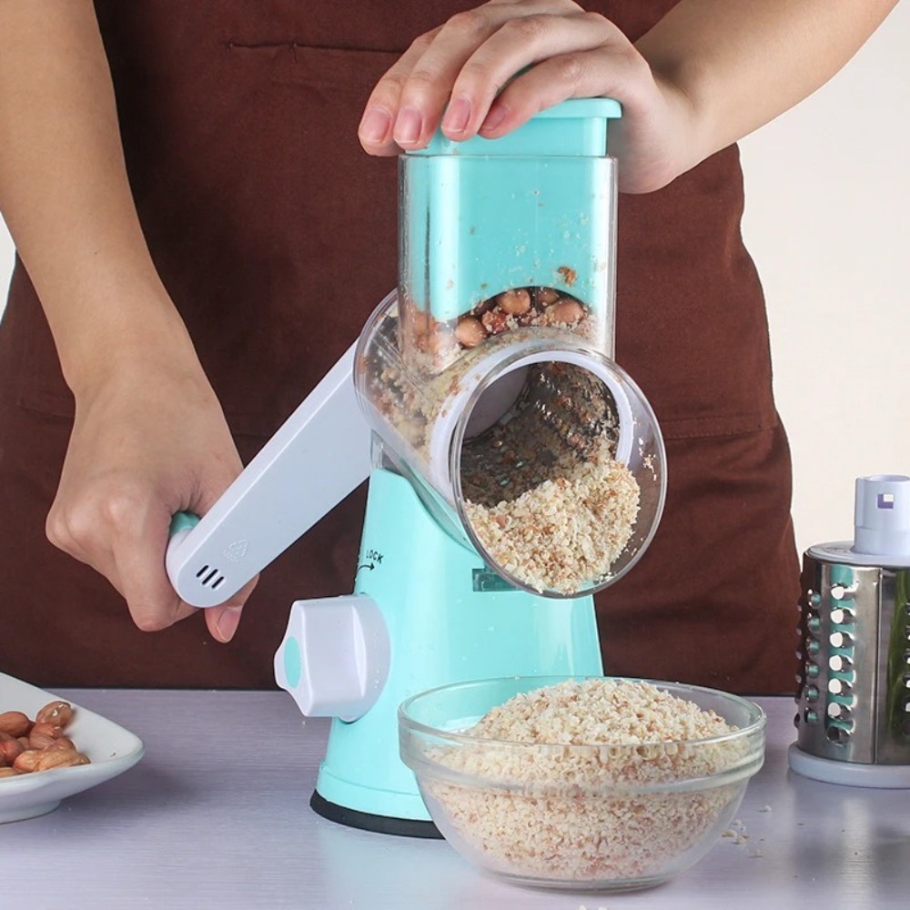 Pemotong makanan putar 3-in-1, - Cheese Grater Box ulasan dan harga